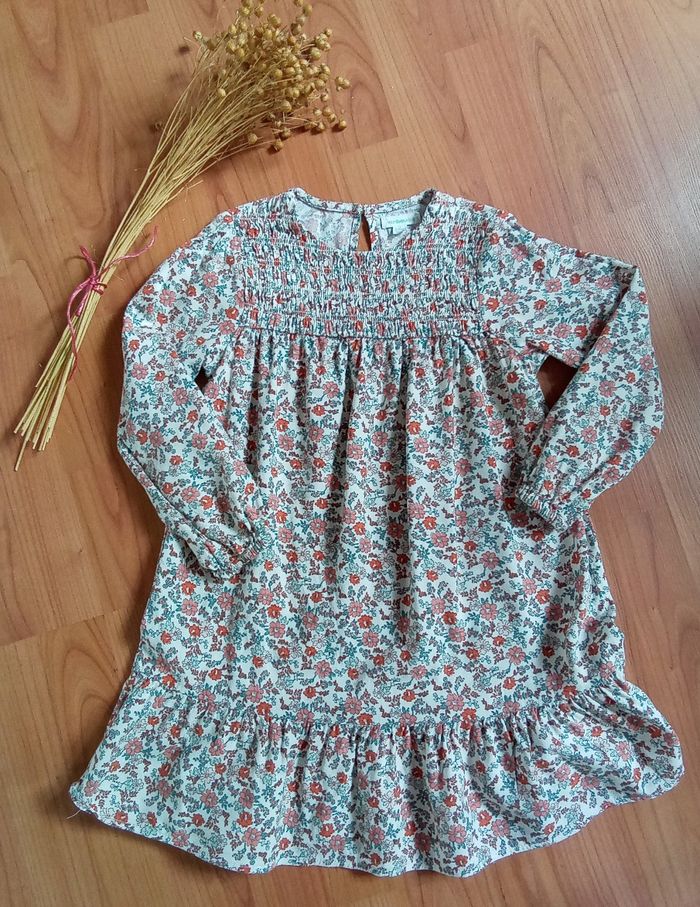 Robe fleurie manches longues Vertbaudet taille 5 ans - photo numéro 3