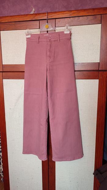 Pantalon wide leg rose