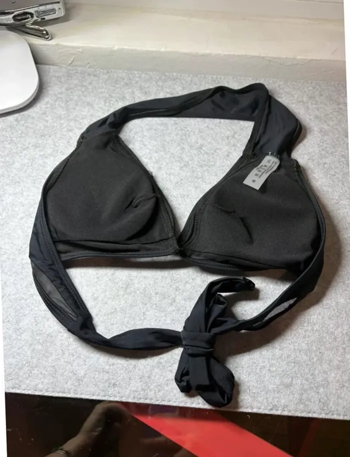 Haut de maillot de bain noir transparence M - photo numéro 3
