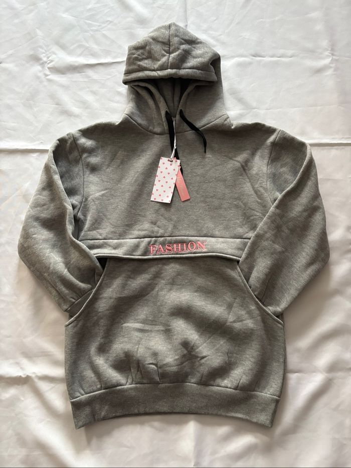 Sweat à capuche avec poches et détail cousu rose - Miss Brum - 12 ans/152 cm