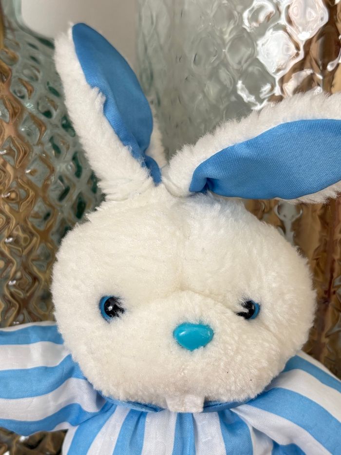 Peluche vintage lapin rayures Pampers - photo numéro 7