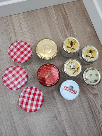 Lot de 10 pots de confiture et de miel