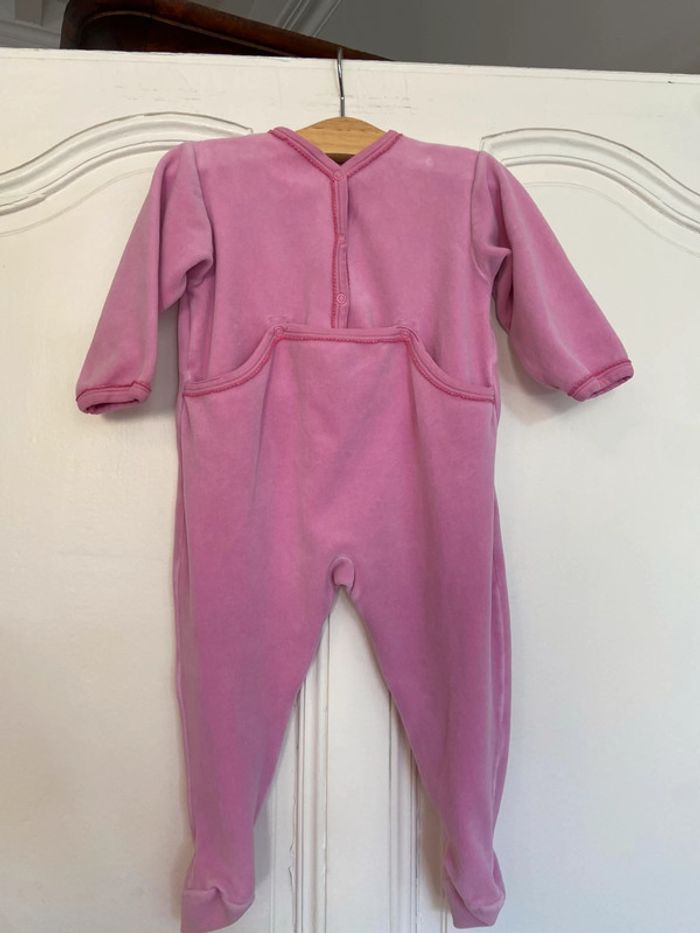 Pyjama à pieds velours rose Petit Bateau 18 mois - photo numéro 2