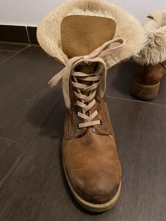 Bottines fourrées camel - photo numéro 3