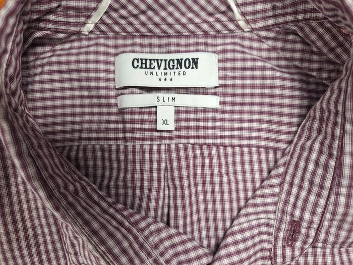 Chemise chevignon manches longues à carreaux homme / slim / taille XL (415) - photo numéro 8