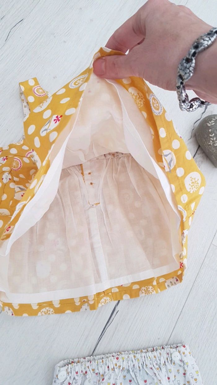 Ensemble robe et bloomer été fille 1mois sergent major neuf - photo numéro 4