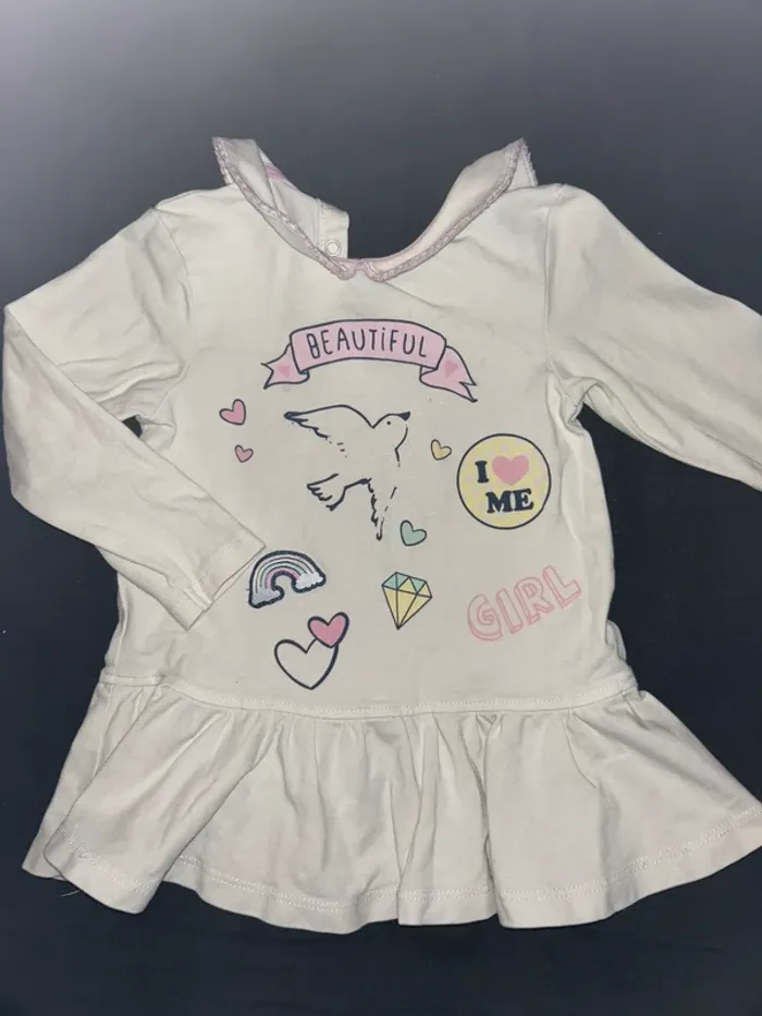 Tunique blanche et rose