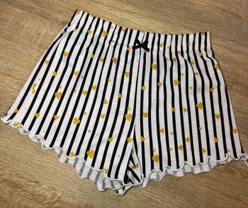 Short à rayures cœurs dorés /