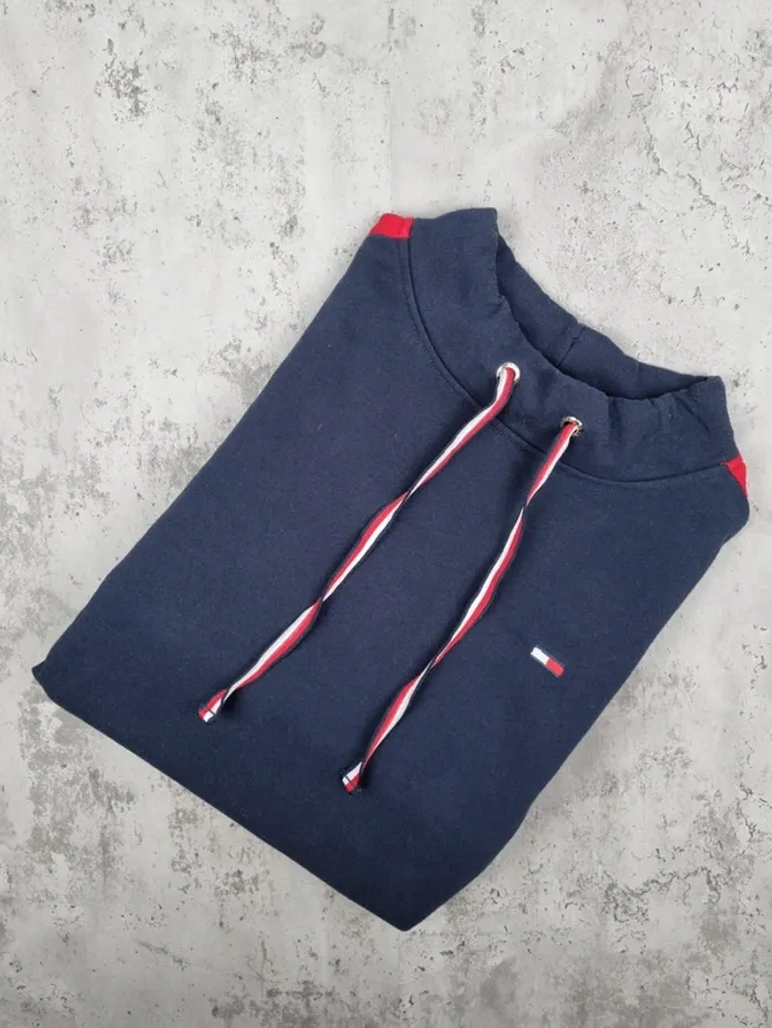 Sweat Tommy Hilfiger bleu marine – Taille XL Femme (mesures en photos)