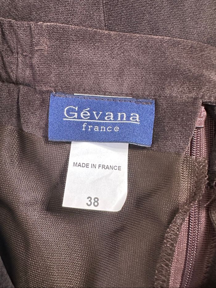 Jupe patchwork en velours marron et orange Gevana Vintage T34 XS - photo numéro 8
