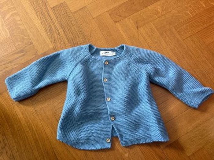 Cardigan bleu clair Cyrillus 18 mois - photo numéro 1