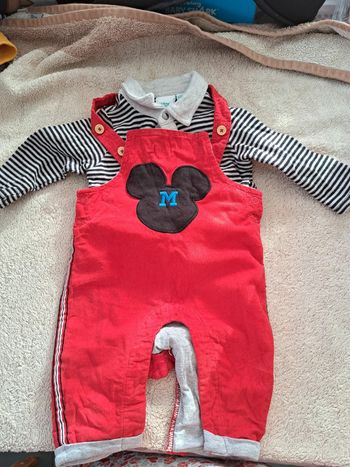 Ensemble salopette pull Mickey, 6mois