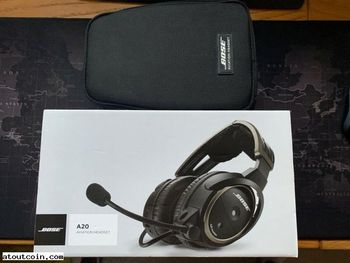 Casque d'aviation Bose A20 avec câble Bluetooth à double prise en excellent état