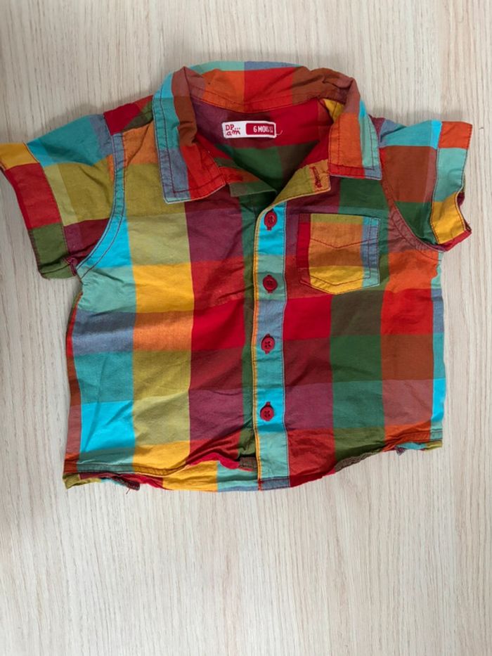 Chemise damas carreaux multicolore DPAM