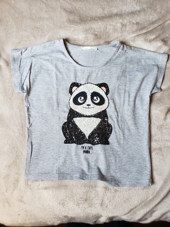 T-shirt Panda en sequins taille 12 ans