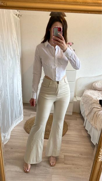 Pantalon beige leger jambes large