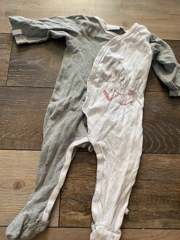 Pyjama grenouillère Noukies blanc gris 9 mois