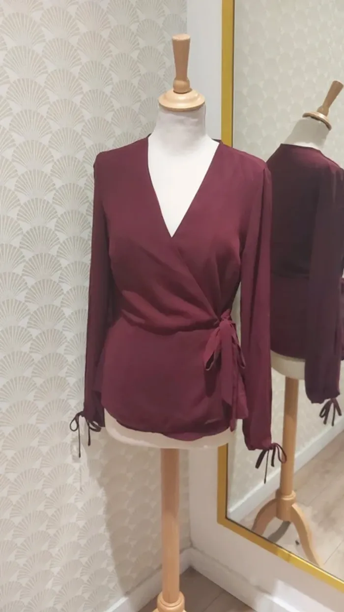 Haut manche longues bordeaux new look - photo numéro 3