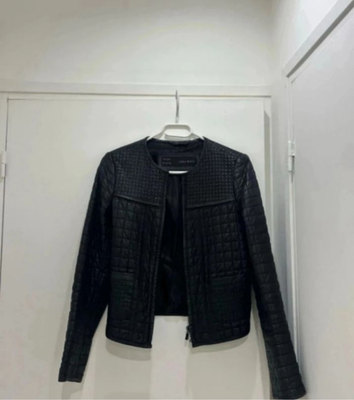 Veste courte Zara 100% Cuir d'agneau