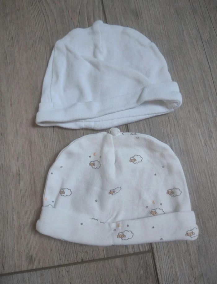 Lot de 2 bonnets coton mixte