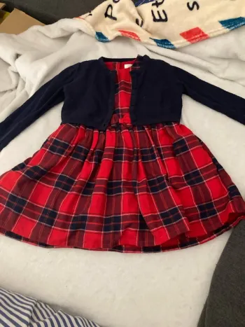 Robe à carreaux avec gilet 12-18 mois