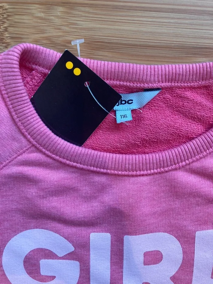 6 ans - Sweat rose col rond écriture "girl" neuf - photo numéro 2