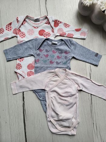 Lot de 3 bodys manches longues absorba 3 mois fille