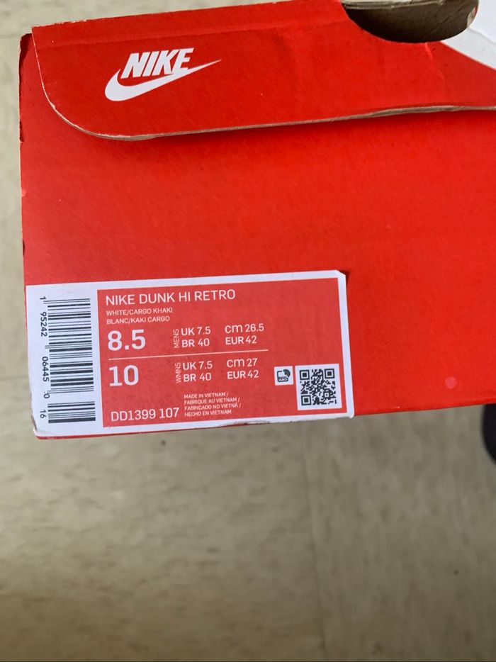 Nike Dunk High Rétro White/Cargo kaki - photo numéro 3