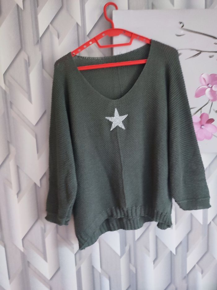 Pull chauve-souris étoile strass
