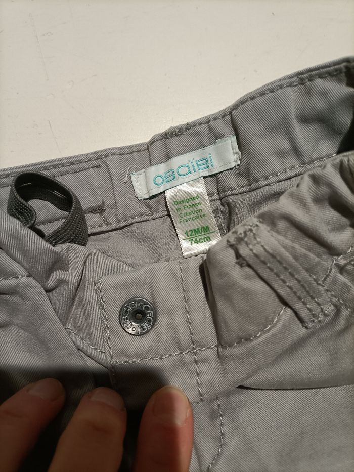 Pantalon gris 12 mois Obaïbi - photo numéro 3