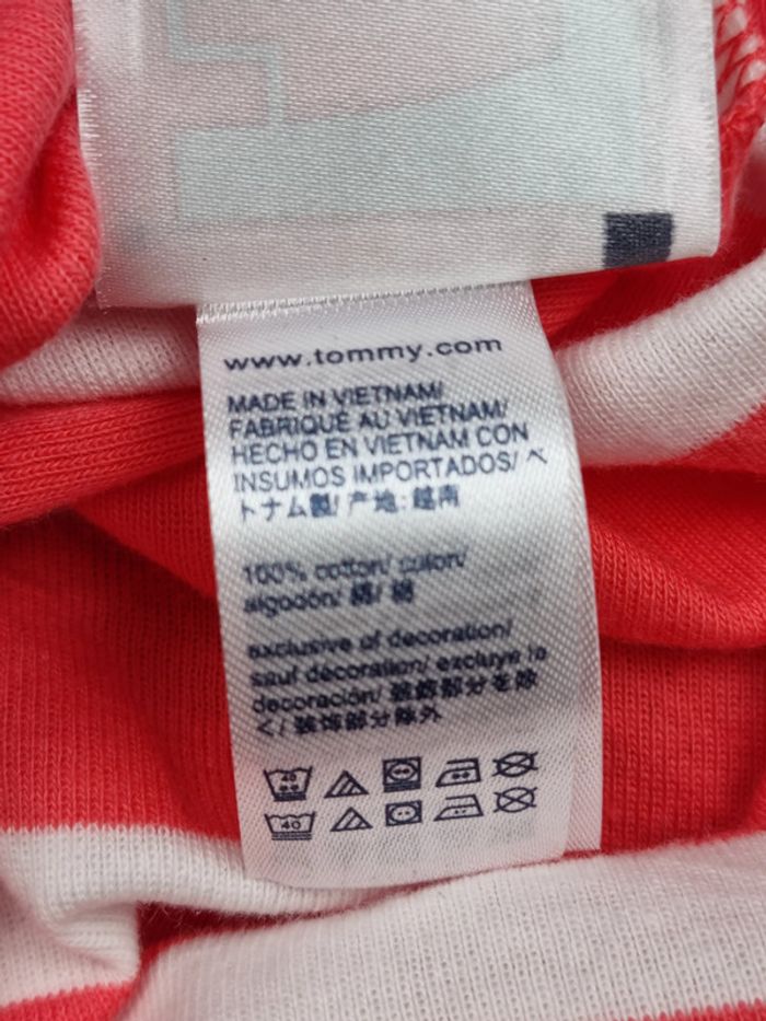 Top marinière Tommy Hilfiger rayé rose/blanc neuf avec étiquette - photo numéro 9