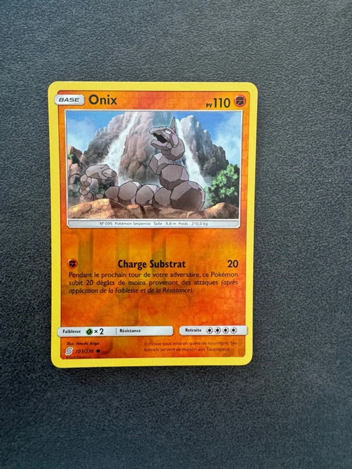 Carte Pokémon Onix Reverse 103/236 Soleil et Lune Harmonie des Esprits - photo numéro 3