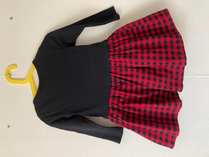 robe carreaux rouges et noirs fille 4 ans - photo numéro 3