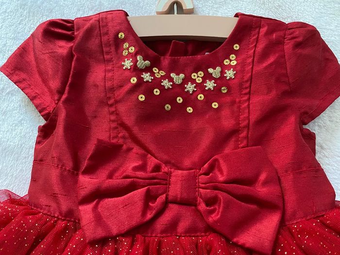 Robe de princesse rouge Minnie Disney de Noël 6-9 mois - photo numéro 3