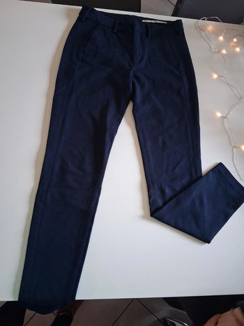 Pantalon ajusté bleu marine Zara