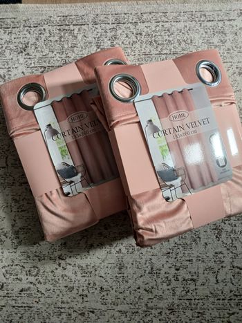 Lot de 2 rideaux en velour rose 🌹 