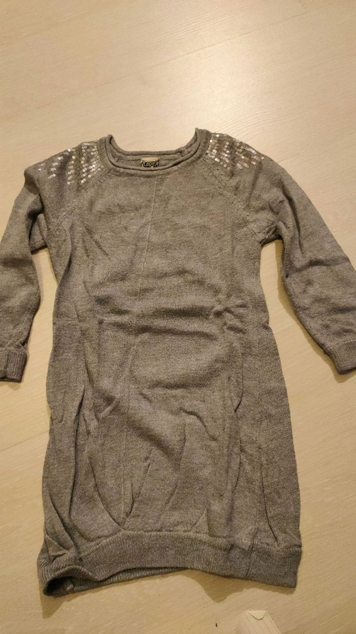 Robe pull grise paillettées - photo numéro 2