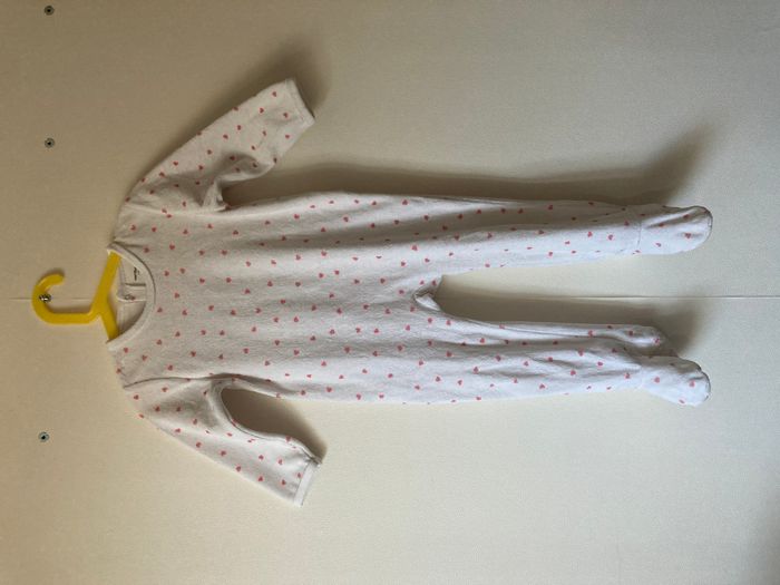 pyjama grenouillère petits coeurs rose bébé 2 ans