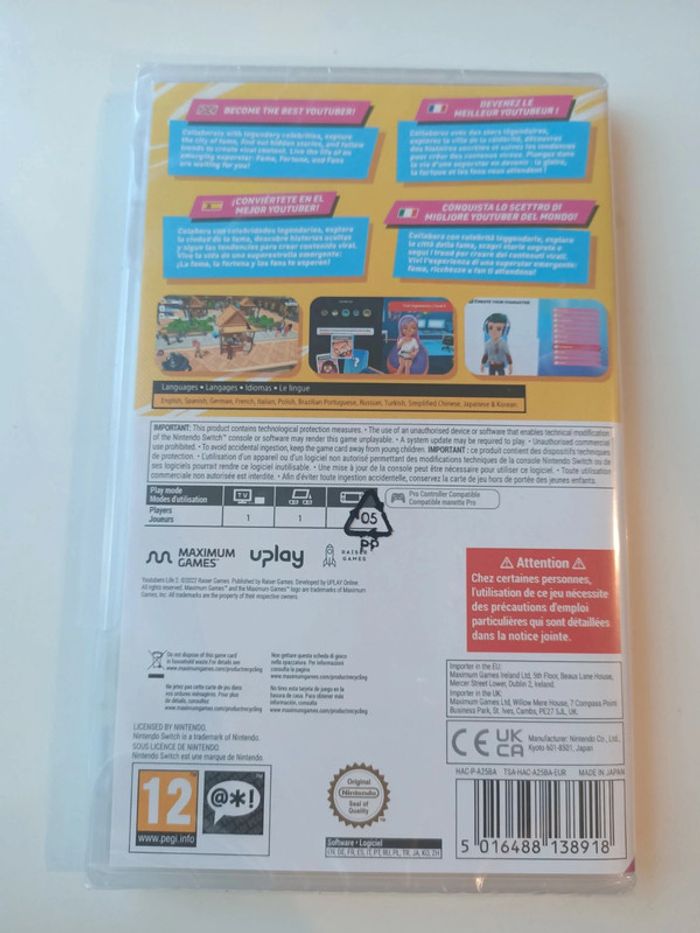 Jeu Nintendo switch youtubers life 2 neuf sous blister - photo numéro 2