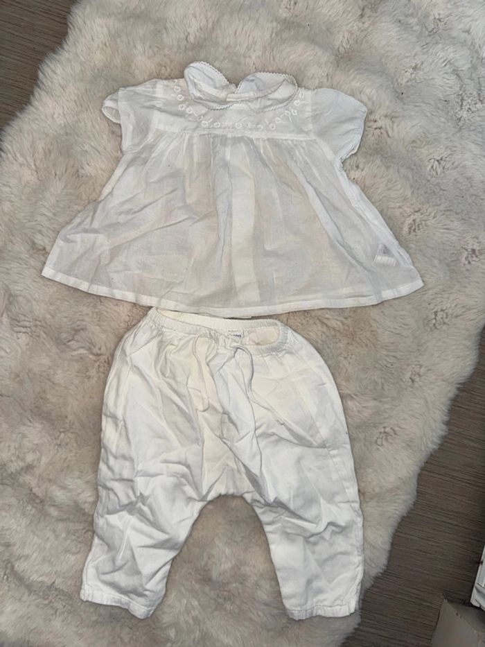 Magnifique ensemble bout chou blanc 6 mois - photo numéro 2