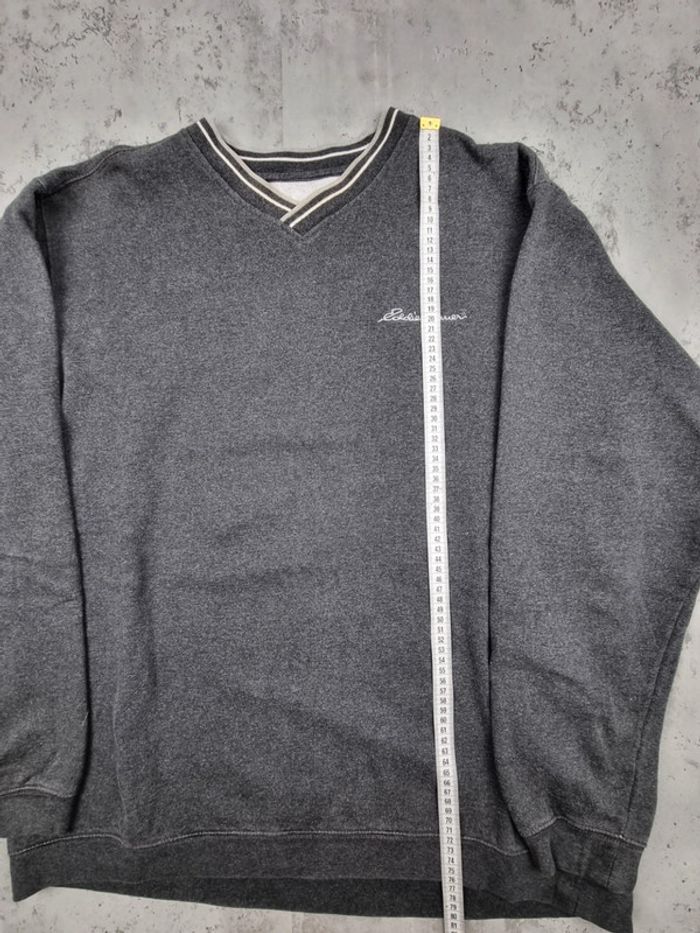 Sweat col V Eddie Bauer gris – Taille XL Homme (mesures en photos) - photo numéro 8