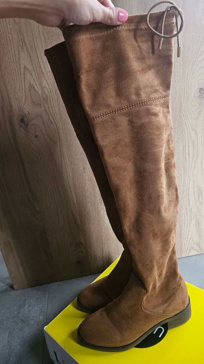 Bottes  cuissardes marron camel, pointure 38, Eram - photo numéro 4