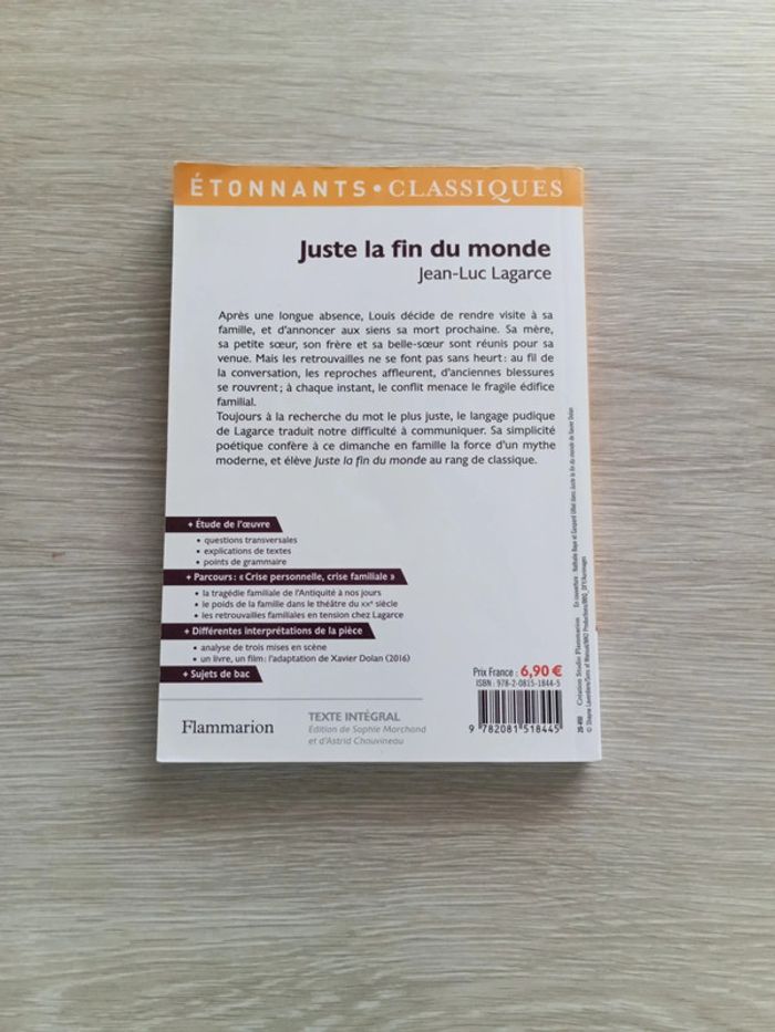 Livre : Juste la fin du monde de Jean-Luc-Lagarce - photo numéro 2