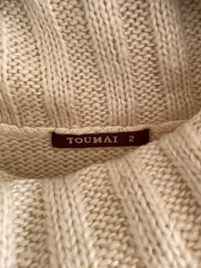 Pull col roulé manche courte toulaï crème - photo numéro 6