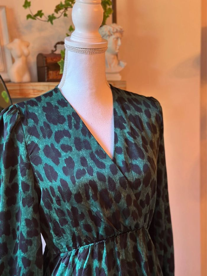 Robe longue imprimé léopard vert et noir Lili&Lala taille S - photo numéro 5