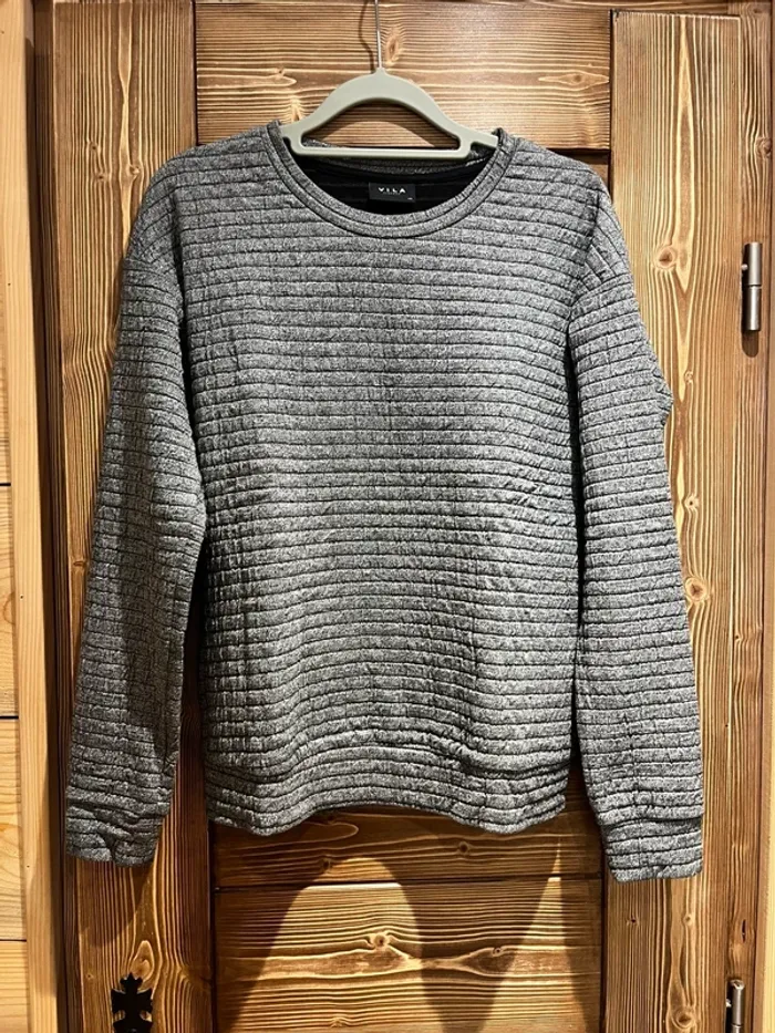 Pull sweat gris chiné