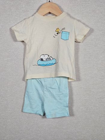 Ensemble 2 pièce t-shirt + short peanuts 74 cm 