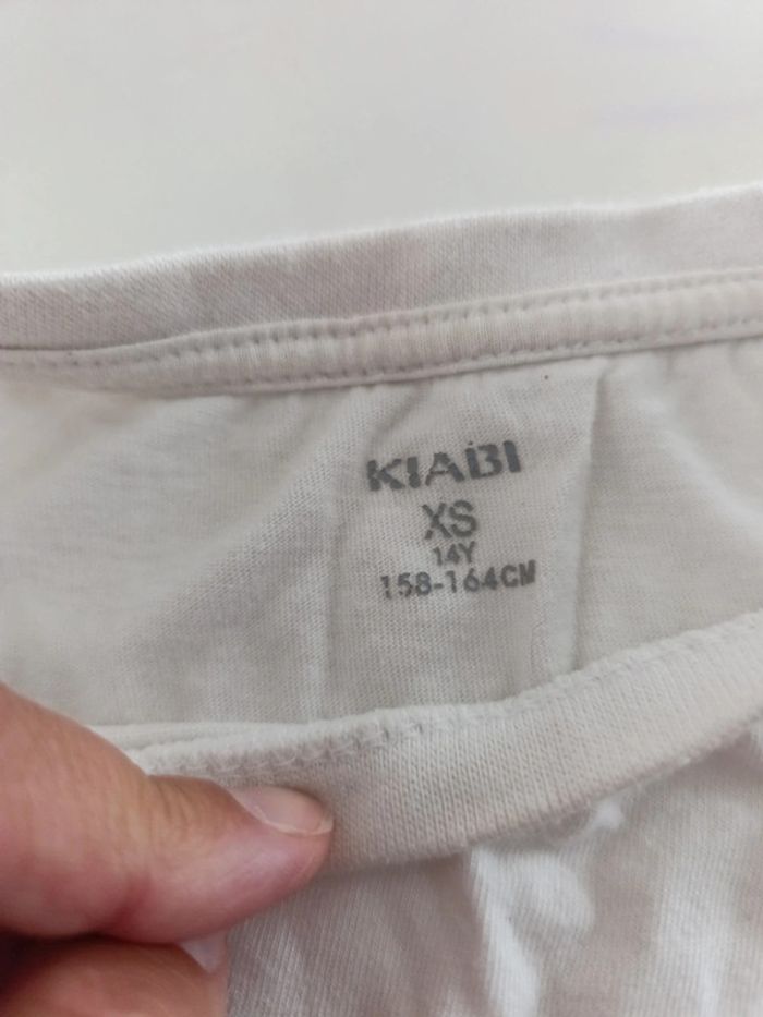 Tee shirt blanc palmiers Kiabi 14 ans/XS - photo numéro 3