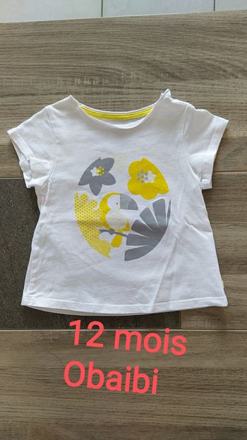 T -shirt manches courtes 12 mois obaibi