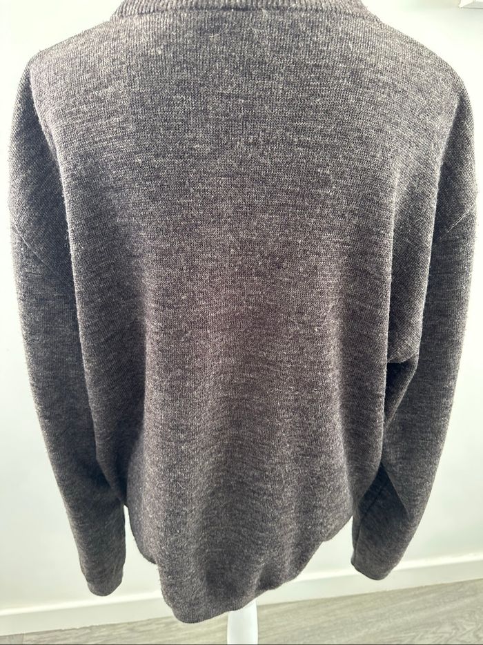 Pull oversize en laine gris et bleu Vintage T46 3XL - photo numéro 6